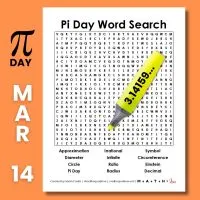 pi day word search printable pdf.