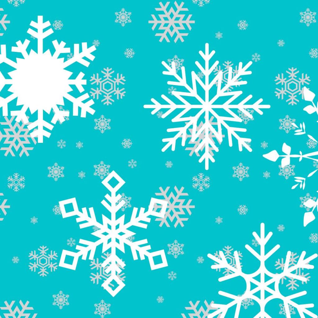 snowflakes on blue background. 