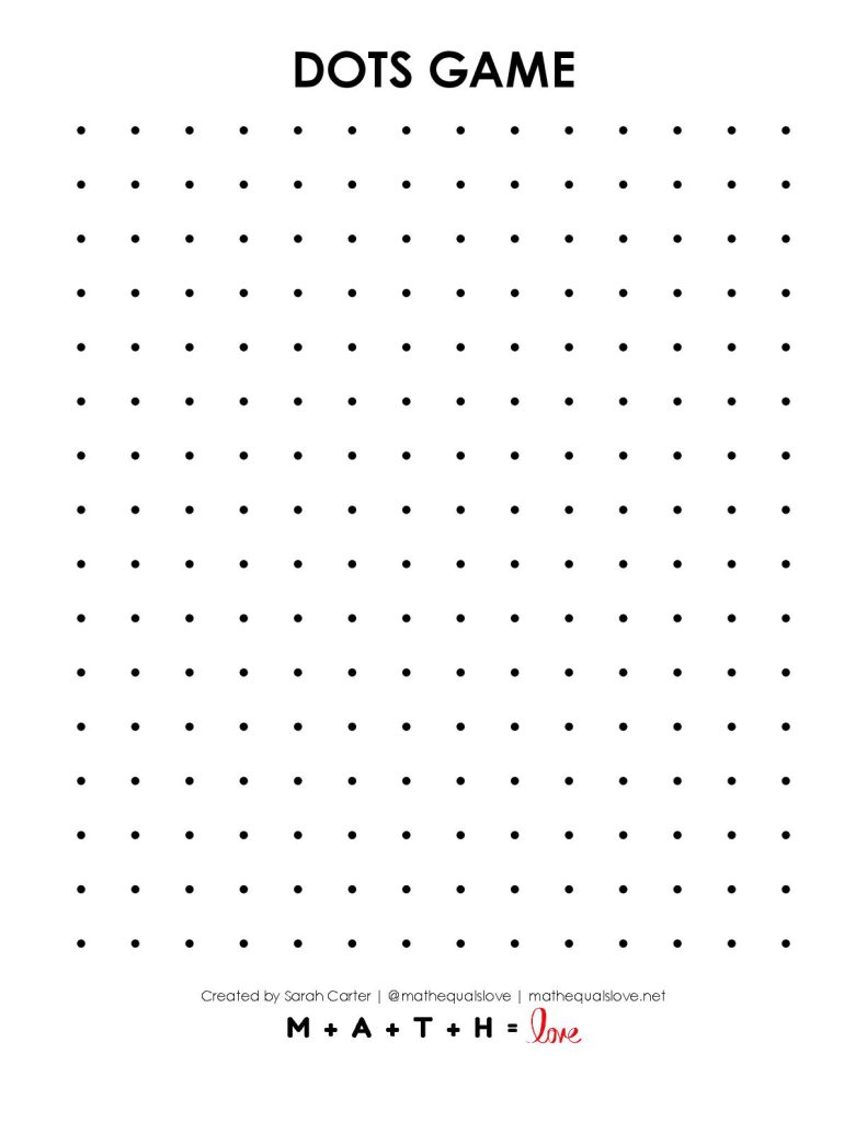 dots and boxes game printable pdf version 1. 
