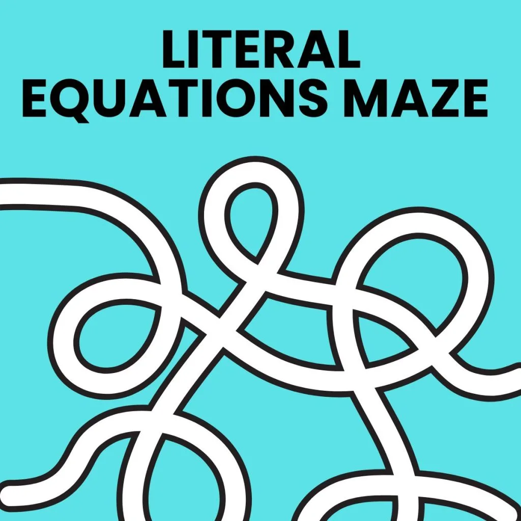 solving literal equations maze activity. 
