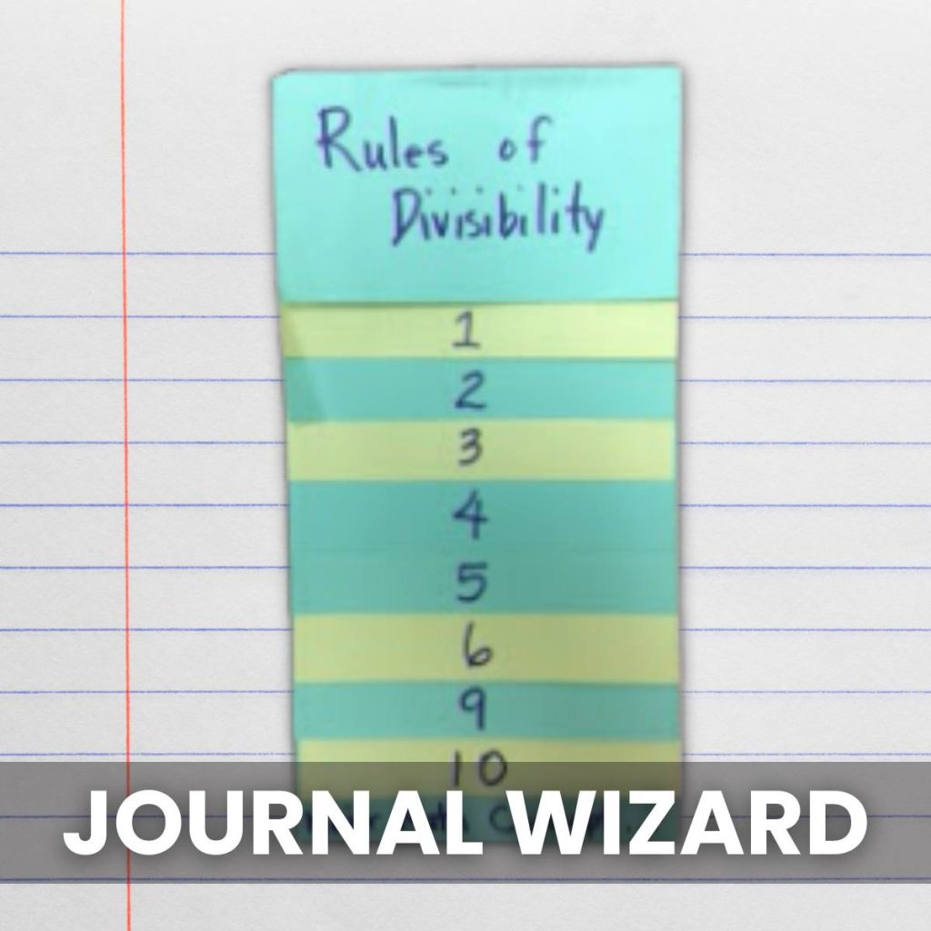 divisibility rules foldable from journal wizard blog. 
