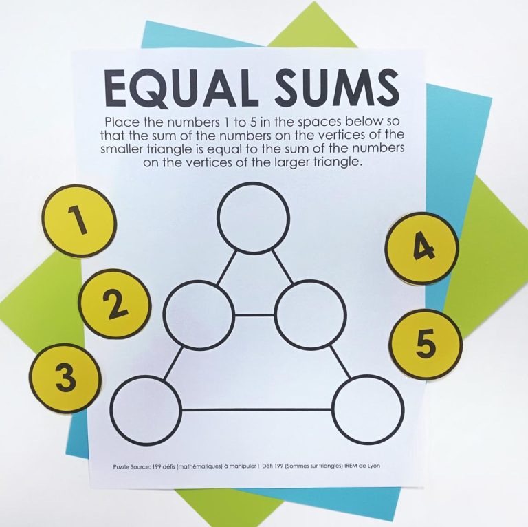 equal sums puzzle.