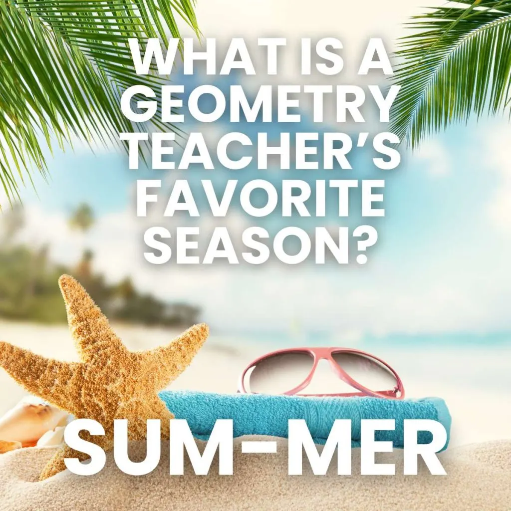 Geometry Joke: What is a geometry teacher's favorite season? Sum-Mer
