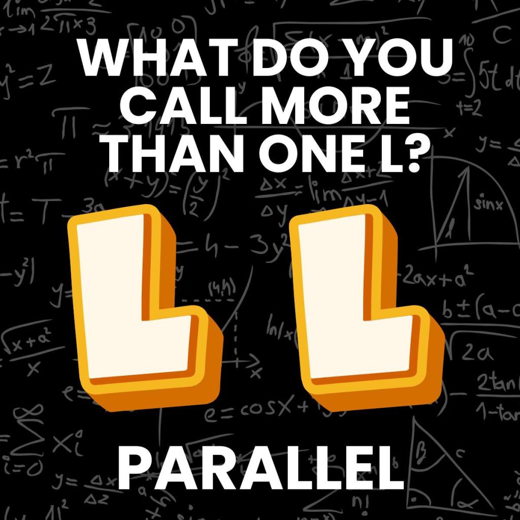Geometry Joke: What do you call more than one L? Parallel.