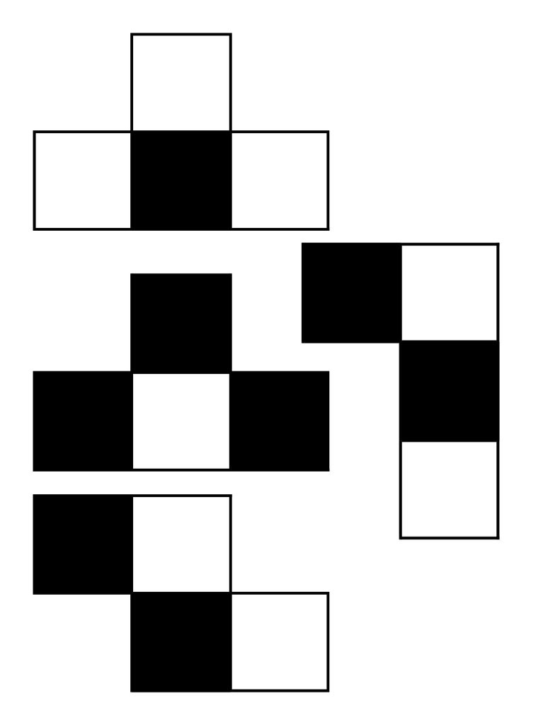 4 x 4 checkered square puzzle pieces. 