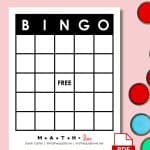 blank bingo card template.