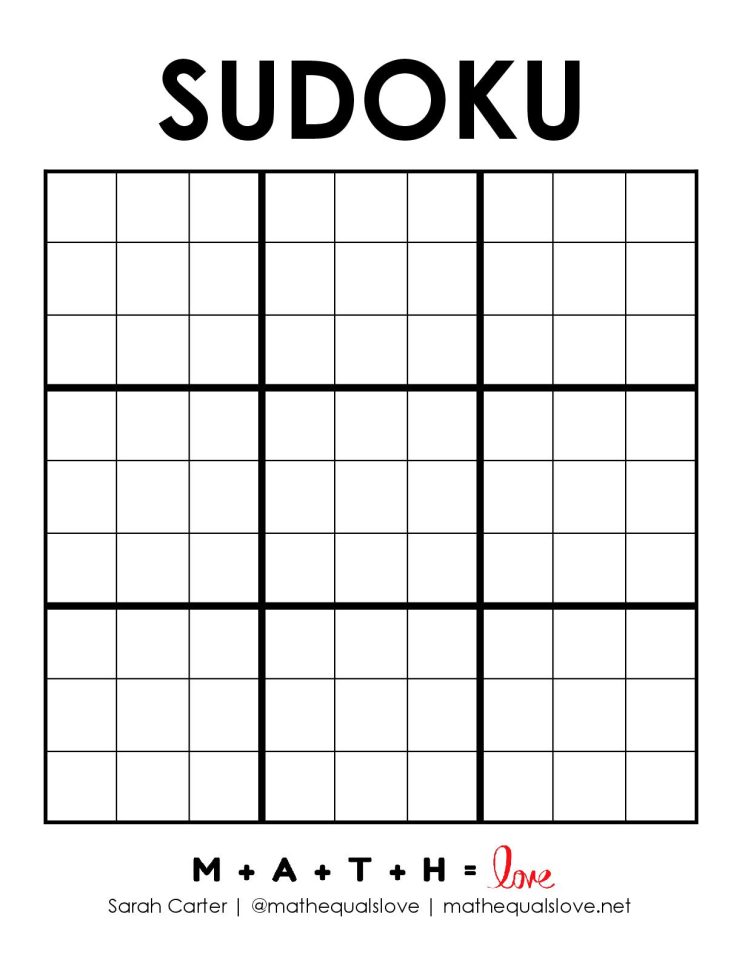 Blank Printable 9x9 Sudoku Grids (Free PDF Download)