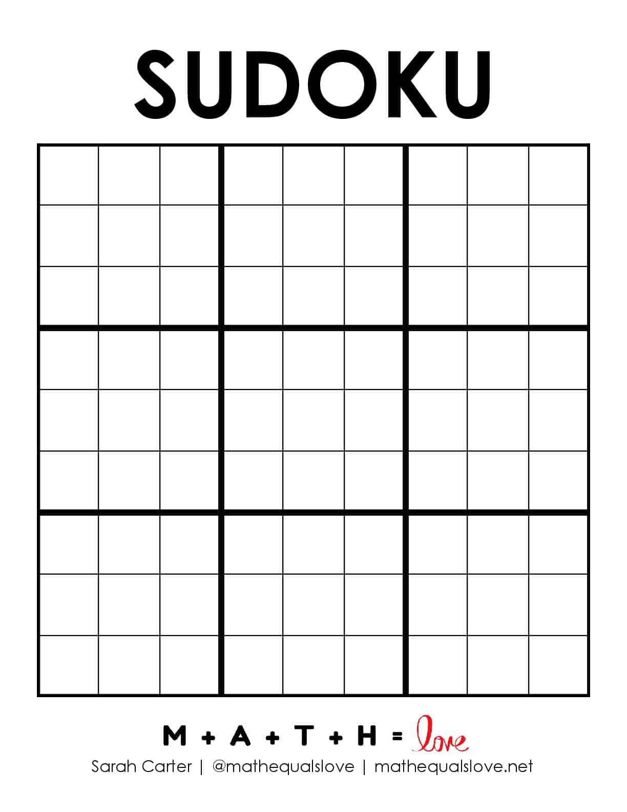 Blank Printable 9x9 Sudoku Grids (Free PDF Download)