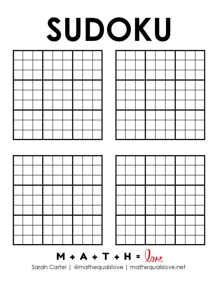 Blank Printable 9x9 Sudoku Grids (Free PDF Download)