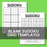 Blank Sudoku Grid Printables PDF.