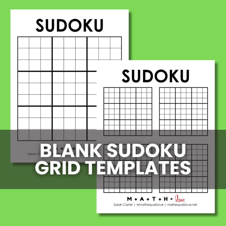 Blank Sudoku Grid Printables PDF.