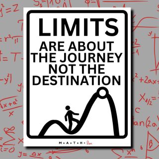 Limits are about the journey not the destination poster for calculus class.