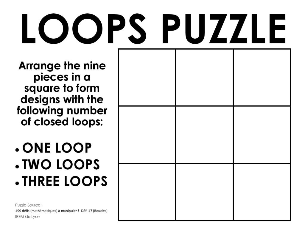 loops puzzle board with instructions. 