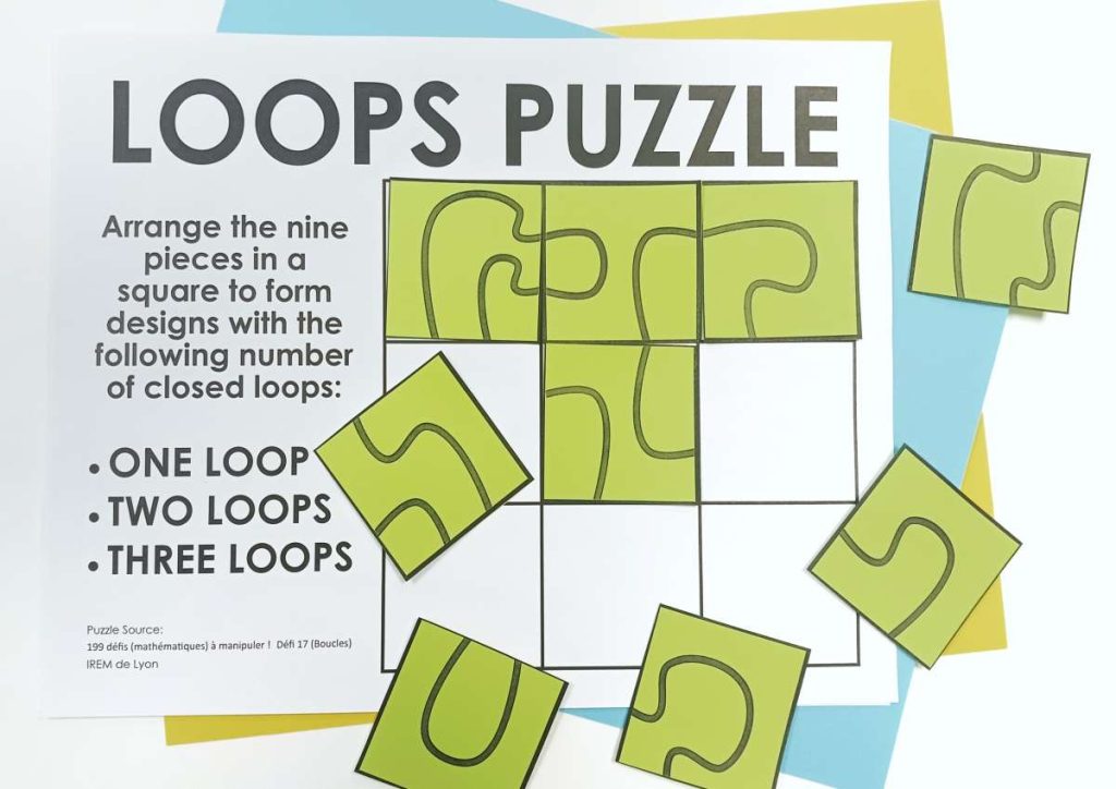 partially solved loops puzzle. 