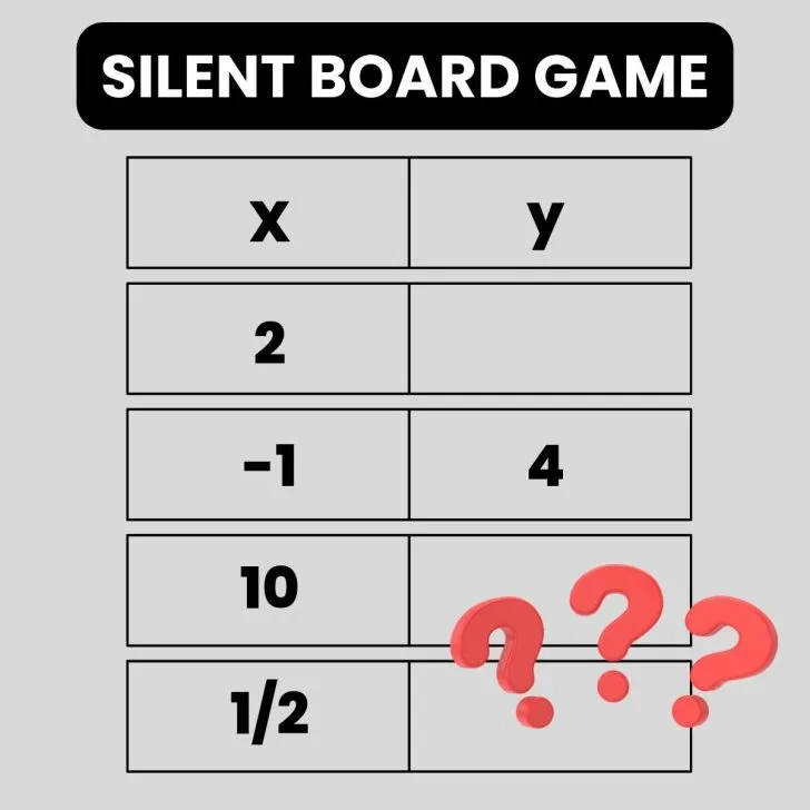 silent board game math activity.
