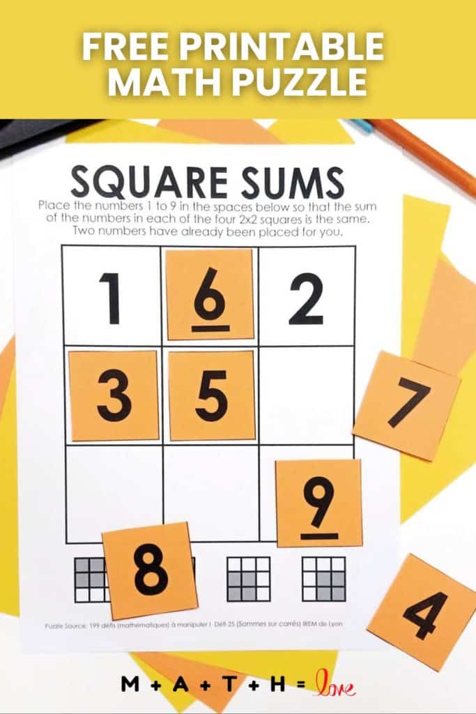 Free Printable Math Puzzles for the Classroom (FREE PDFs)