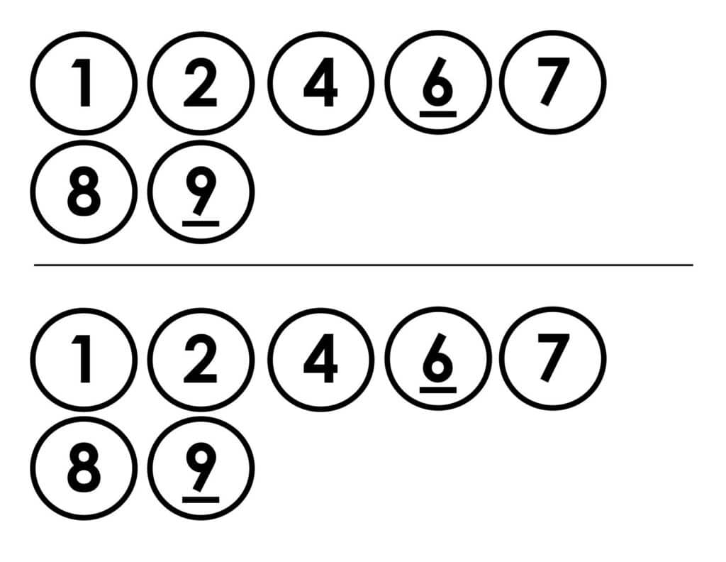 Circular Number Tiles for Triangle Chain Puzzle. 