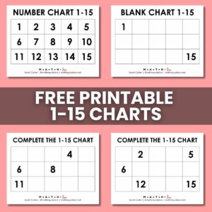 1-15 Number Charts.