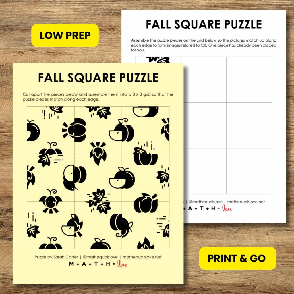 options for square fall logic puzzle. 