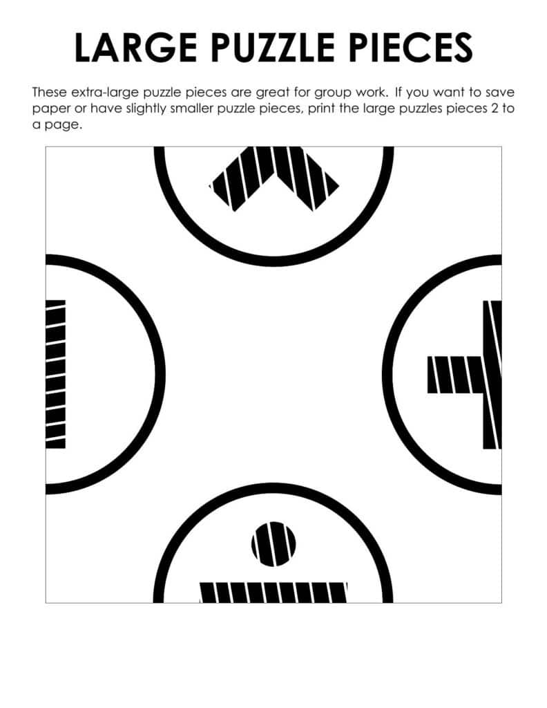 large puzzle piece version of math symbol square puzzle. example of printable page. 