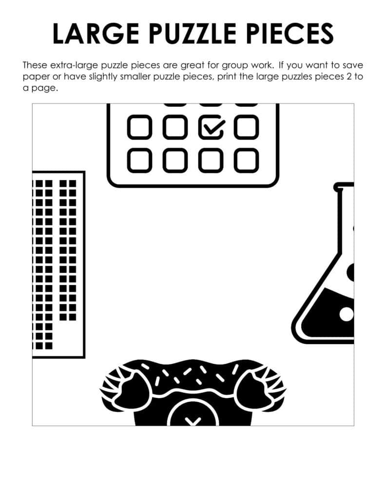 large puzzle piece version of mole day puzzle. 