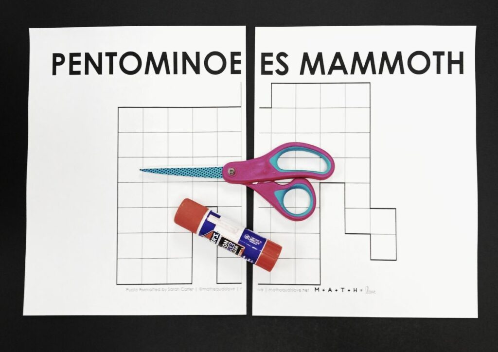 letter sized version of pentominoes mammoth puzzle.