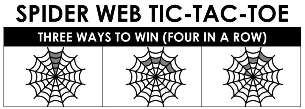 Three Ways to Win Spider Web Tic Tac Toe. 