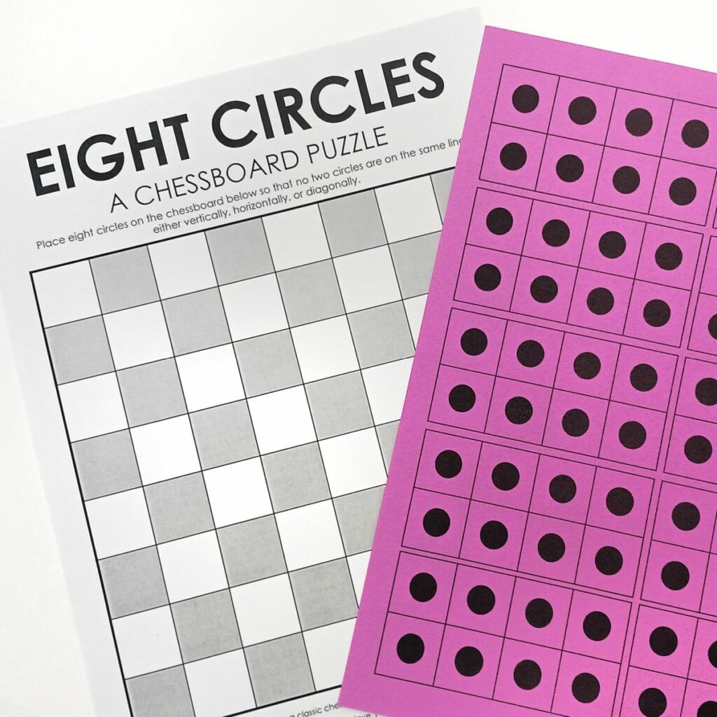 8 circles puzzle pages. 