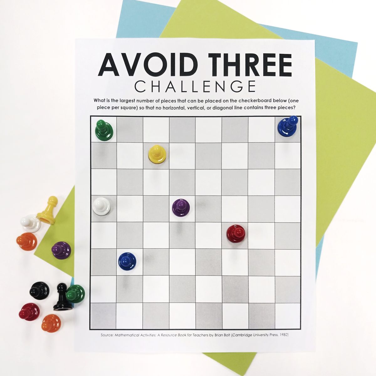 avoid three challenge puzzle with pawns on board.