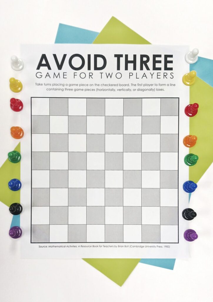 avoid three game with pawns on both sides of chessboard. 