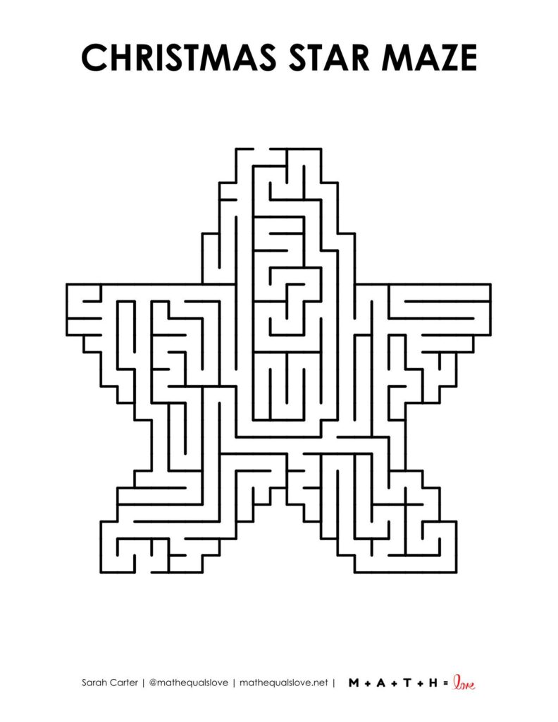 christmas star maze level 1 