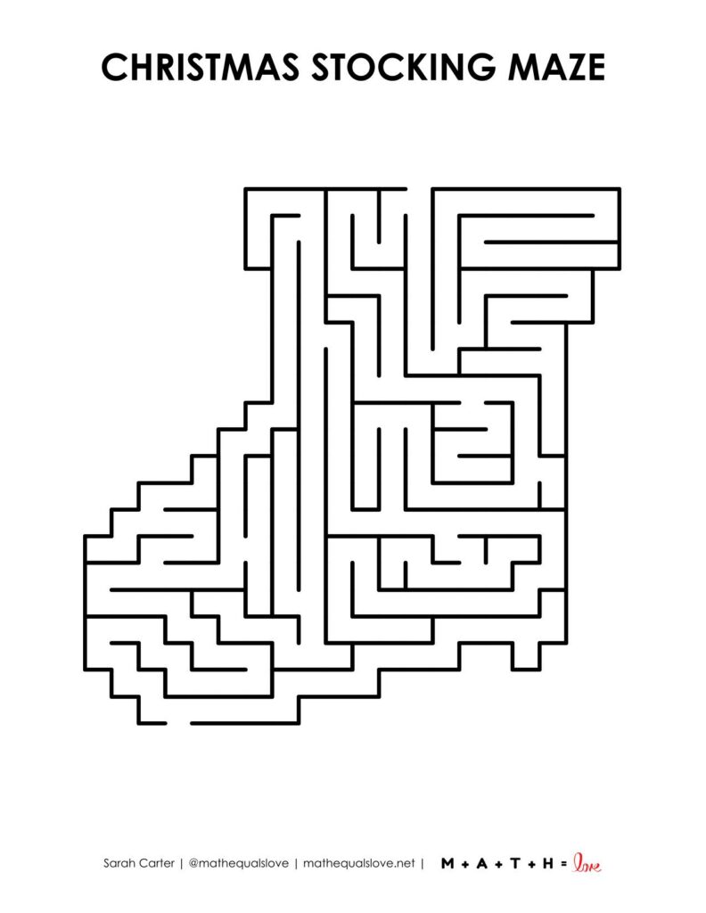 christmas stocking maze level 1 