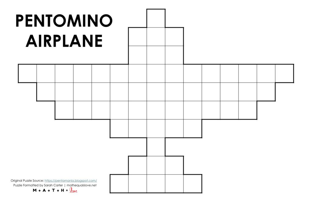 pentominoes airplane puzzle screenshot. 