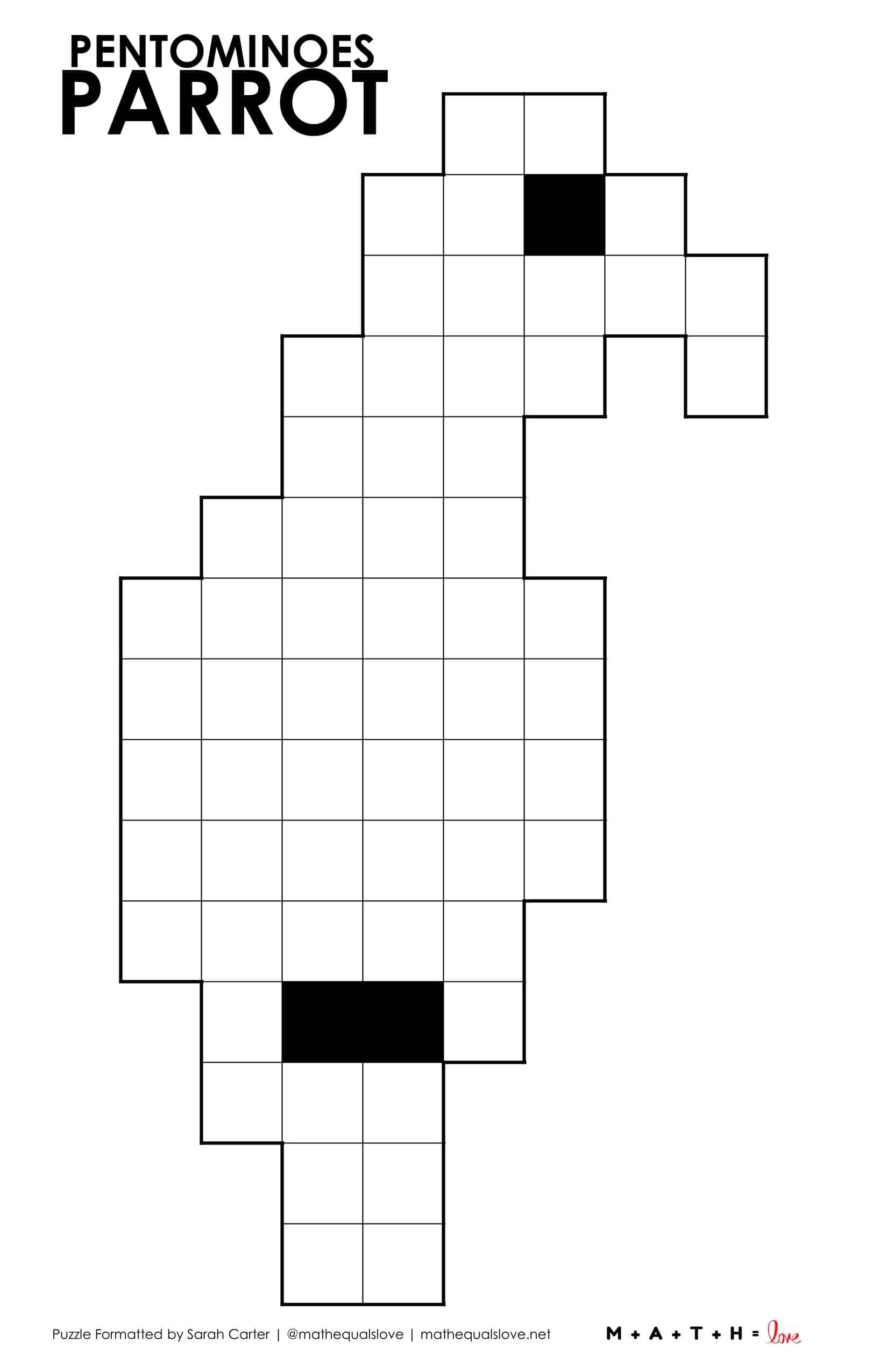 Pentominoes Parrot Puzzle | Math = Love