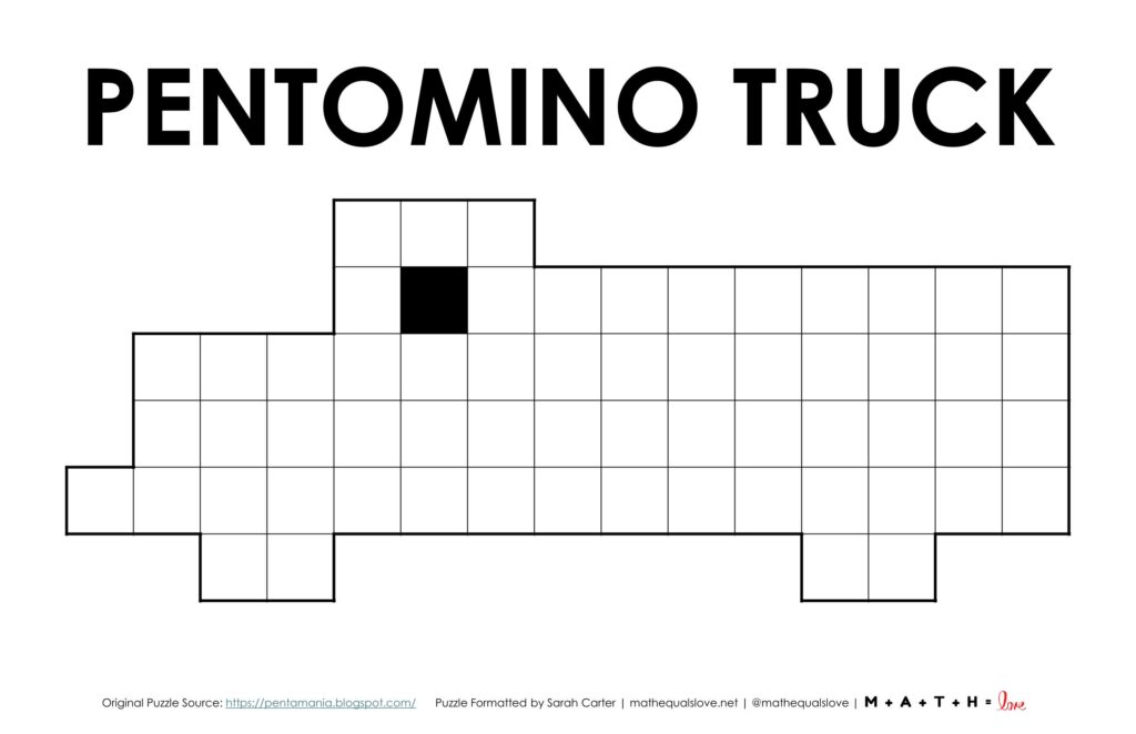 pentominoes truck puzzle screenshot. 