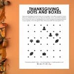 Thanksgiving Dots and Boxes Game.