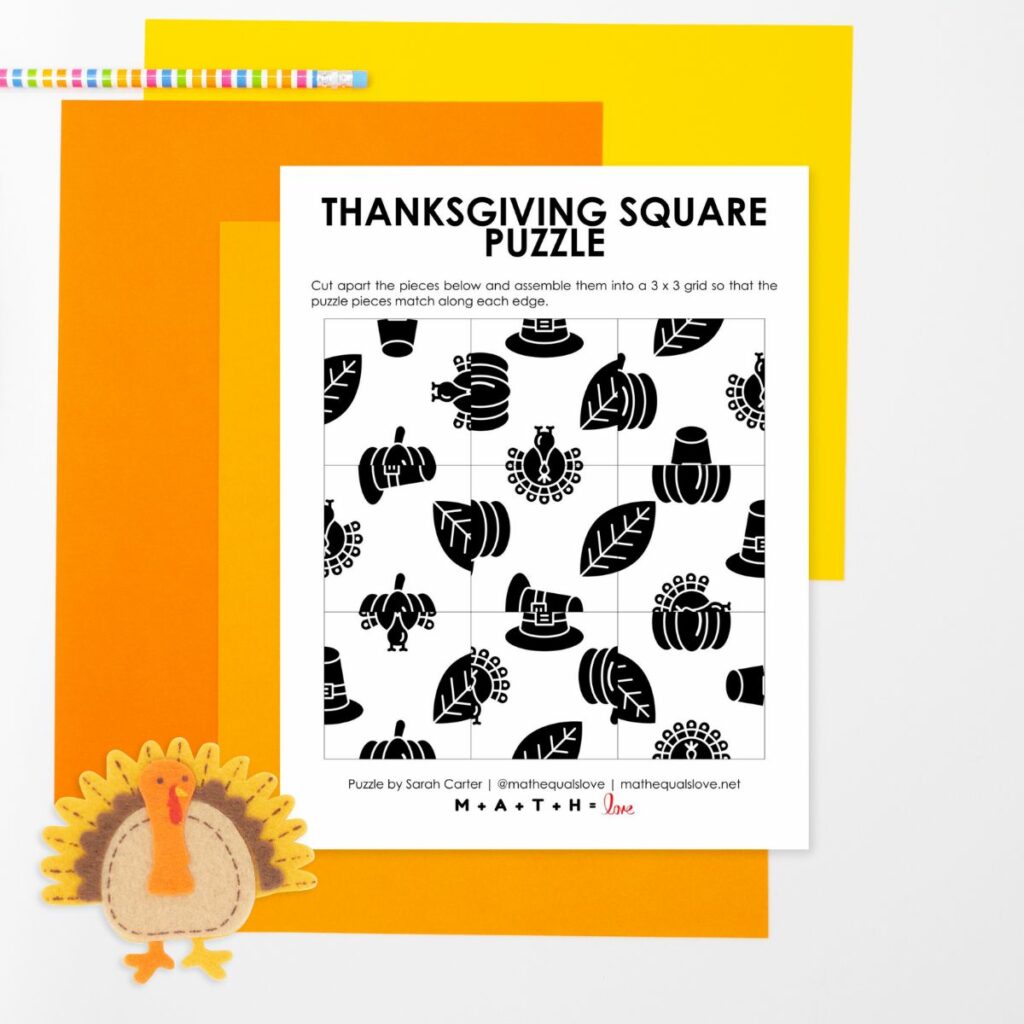 thanksgiving square edge matching puzzle. 