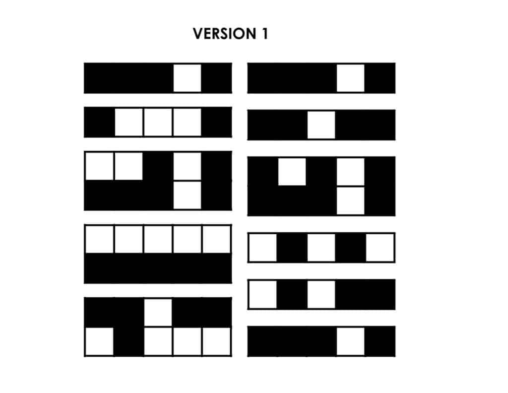 version 1 of pieces for 2026 digit grid puzzle.