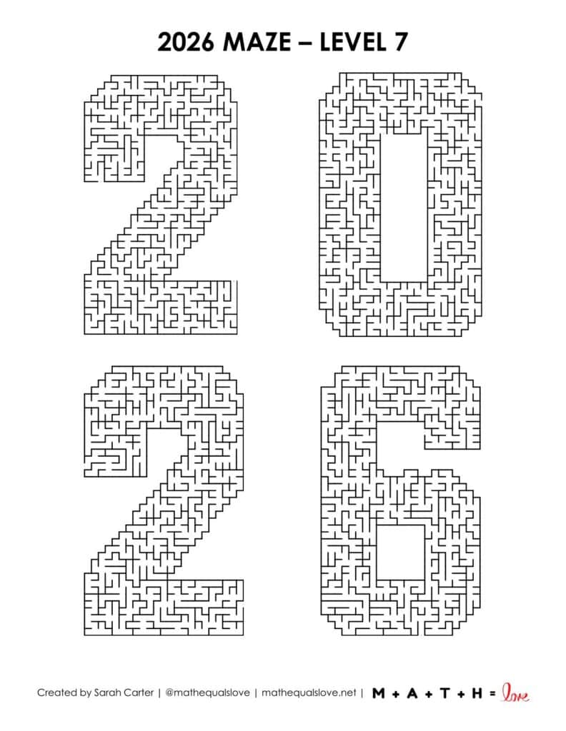 2026 maze worksheet pdf level 7