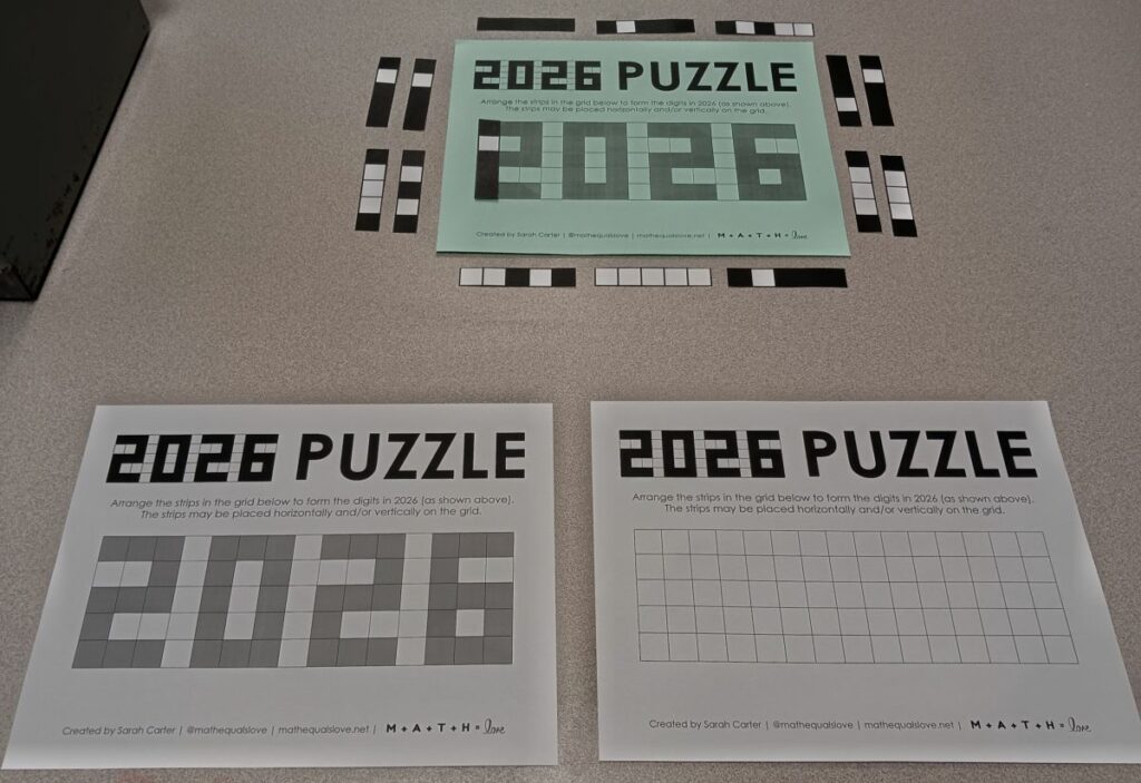 two different grid versions for 2026 digit grid puzzle.
