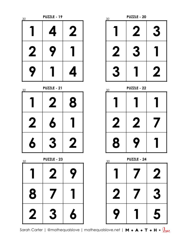 page 4 of 30 square puzzles. 