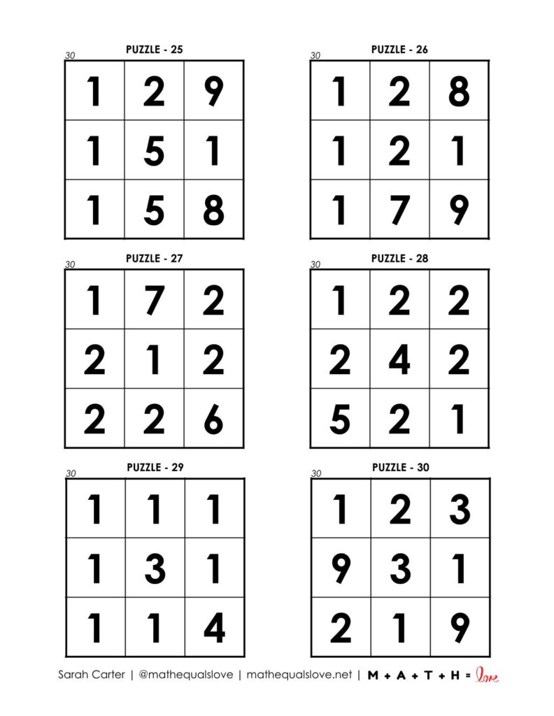 page 5 of 30 square puzzle. 