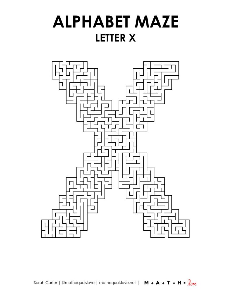 letter x maze level 3. 