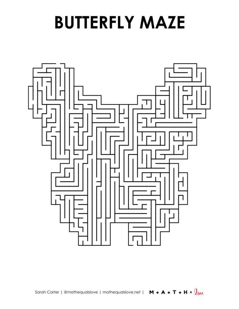 butterfly printable maze level 3. 