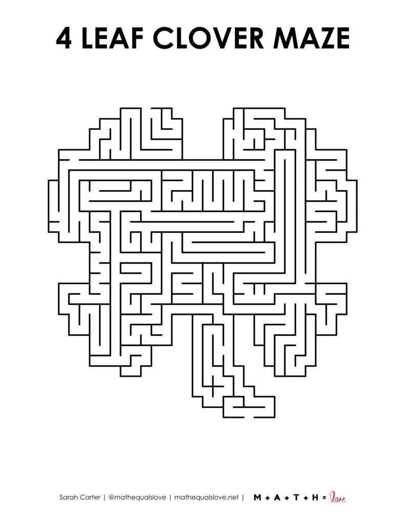 four leaf clover st patrick's day maze level 3. 