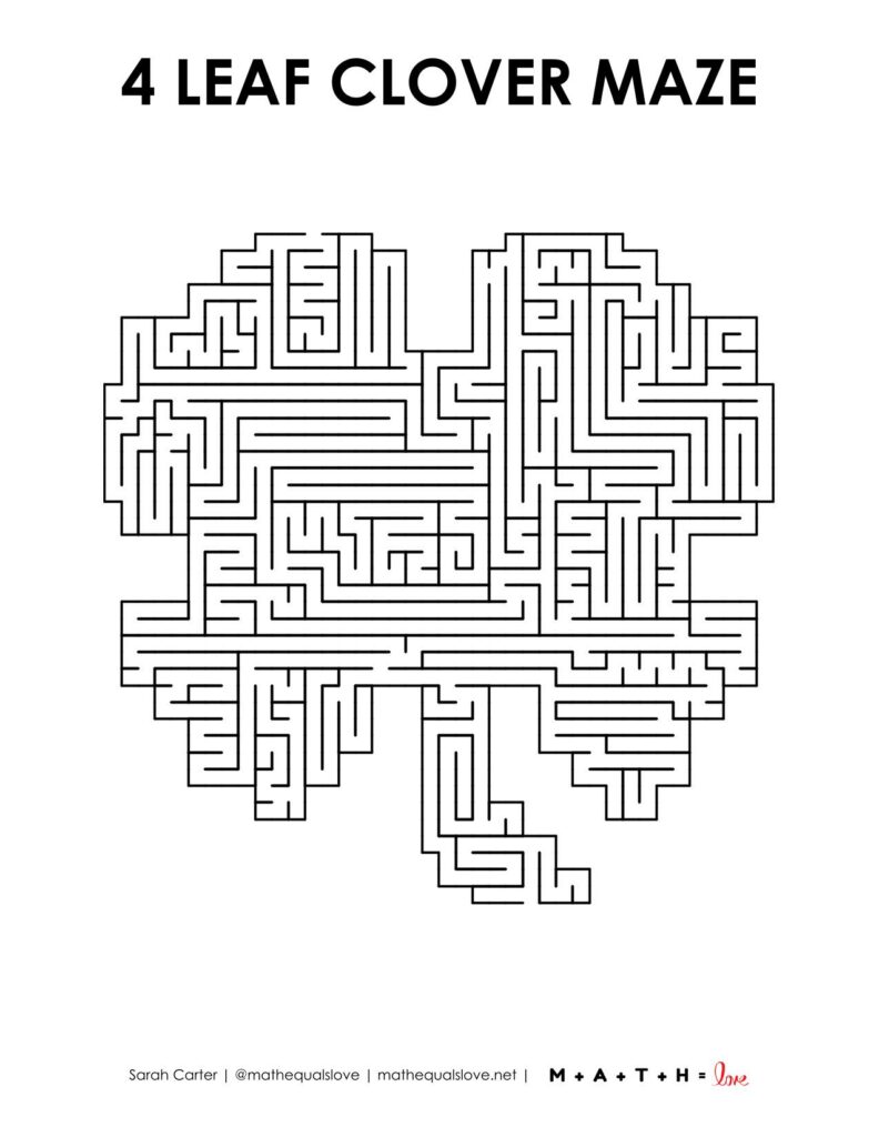 four leaf clover st patrick's day maze level 5. 