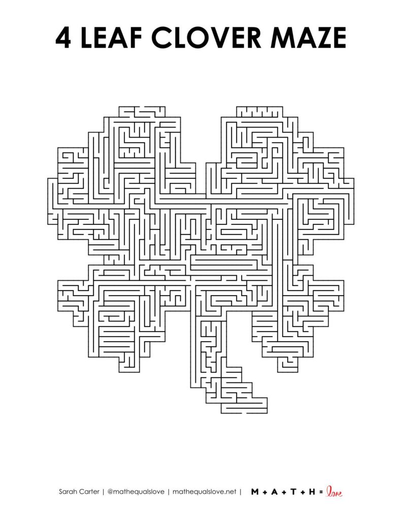 four leaf clover st patrick's day maze level 9. 