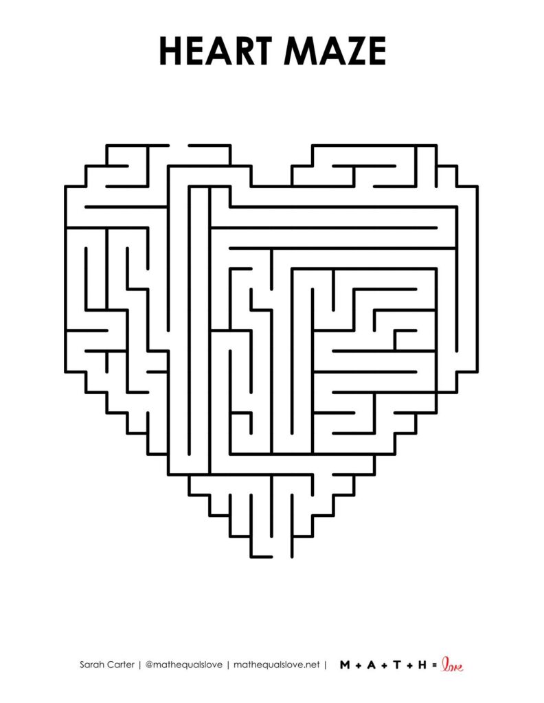 heart maze printable level 1. 