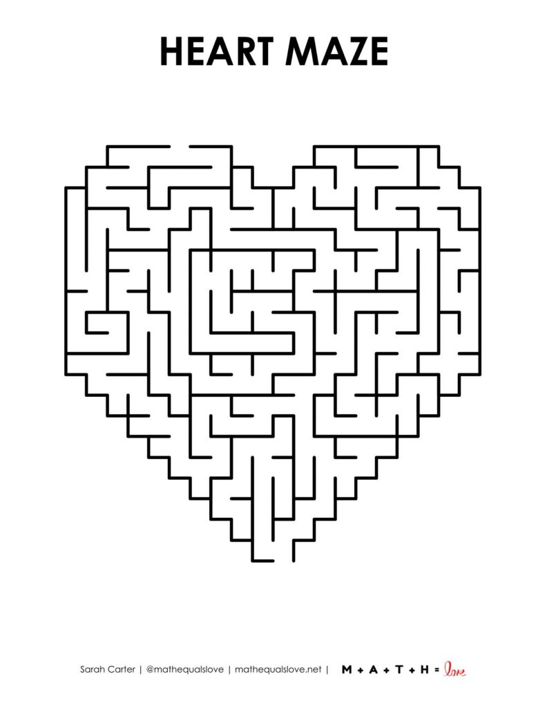 printable heart maze level 2. 