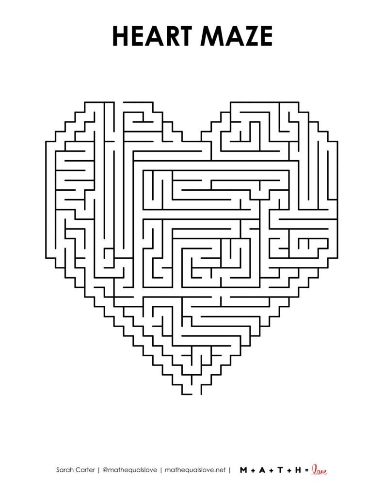 printable heart maze level 3. 